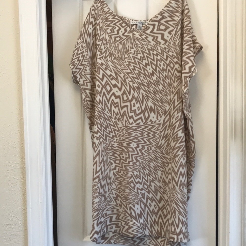 Short dress brown and cream